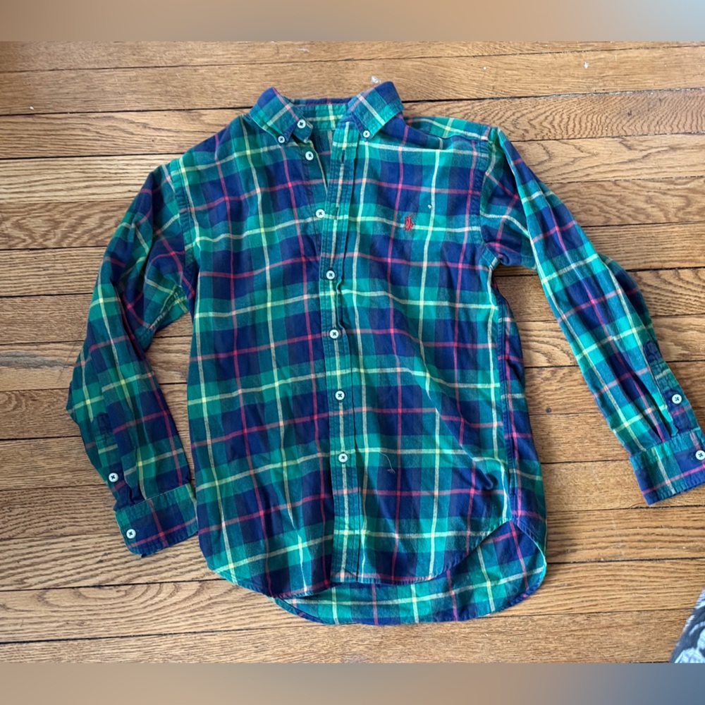 Ralph Lauren Plaid Button-Up Shirt - Size Medium (10-12)